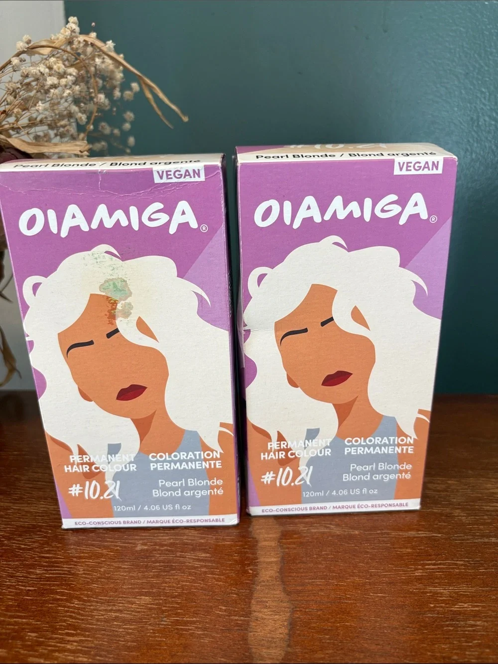 OIAMIGA Vegan Pearl Blonde Hair Color – Purple Packaging